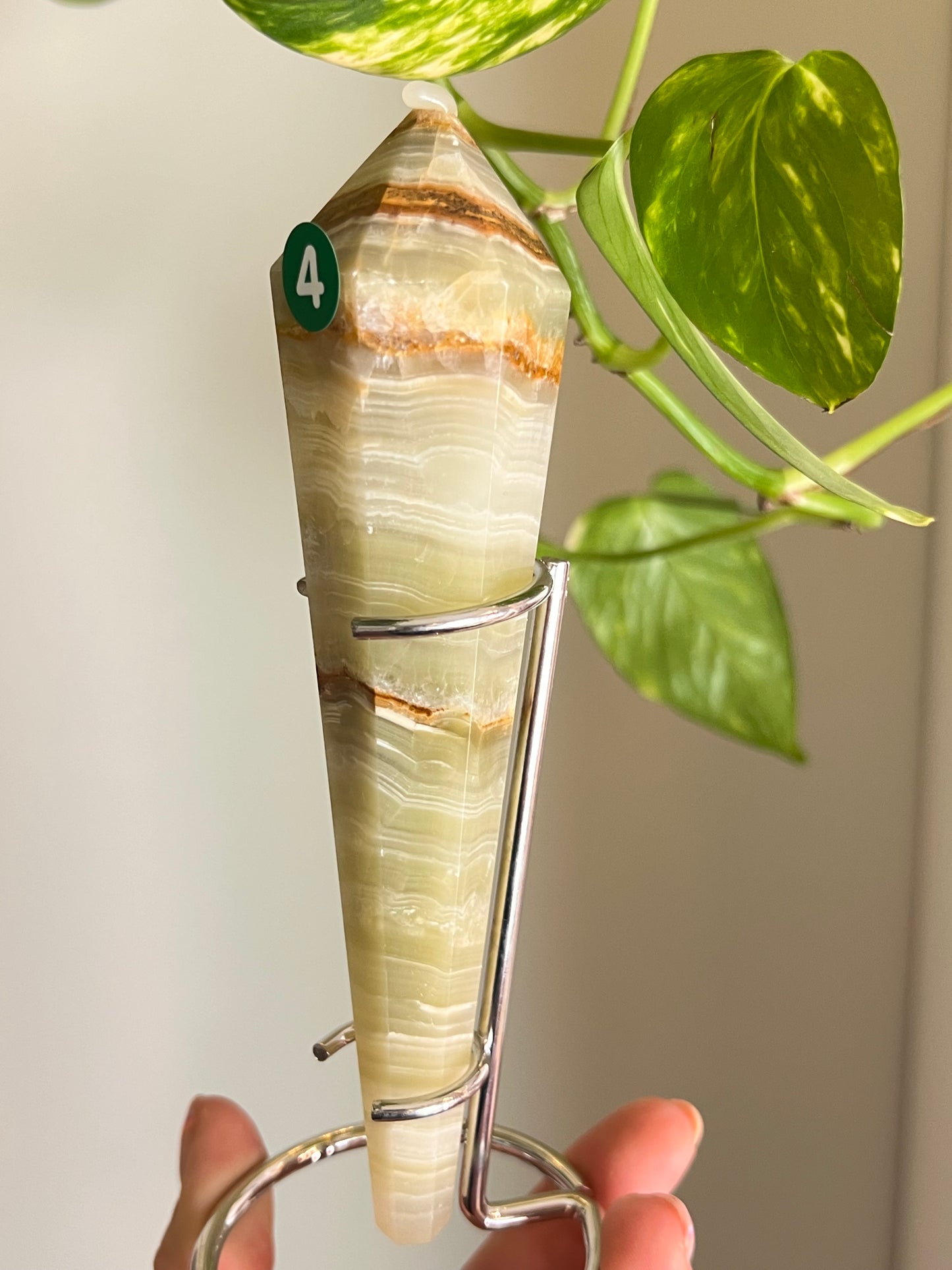 Green Banded Onyx Wand - 4