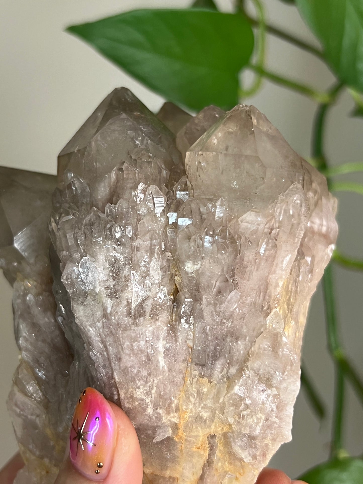 Smoky Phantom Quartz Cluster