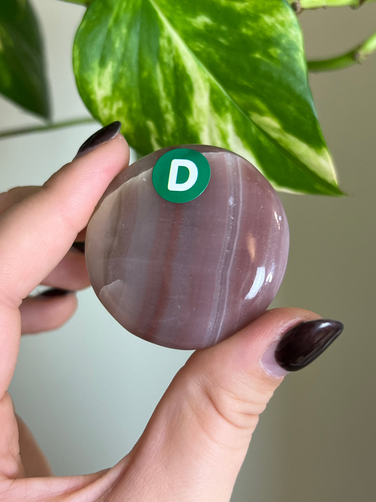 Watermelon Banded Onyx Flat Stone - D
