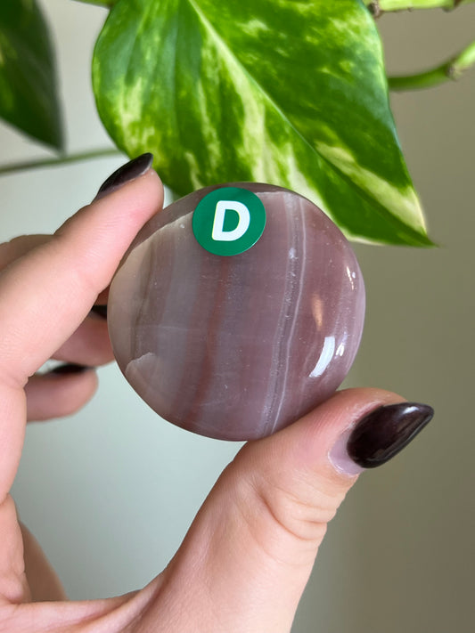 Watermelon Banded Onyx Flat Stone - D
