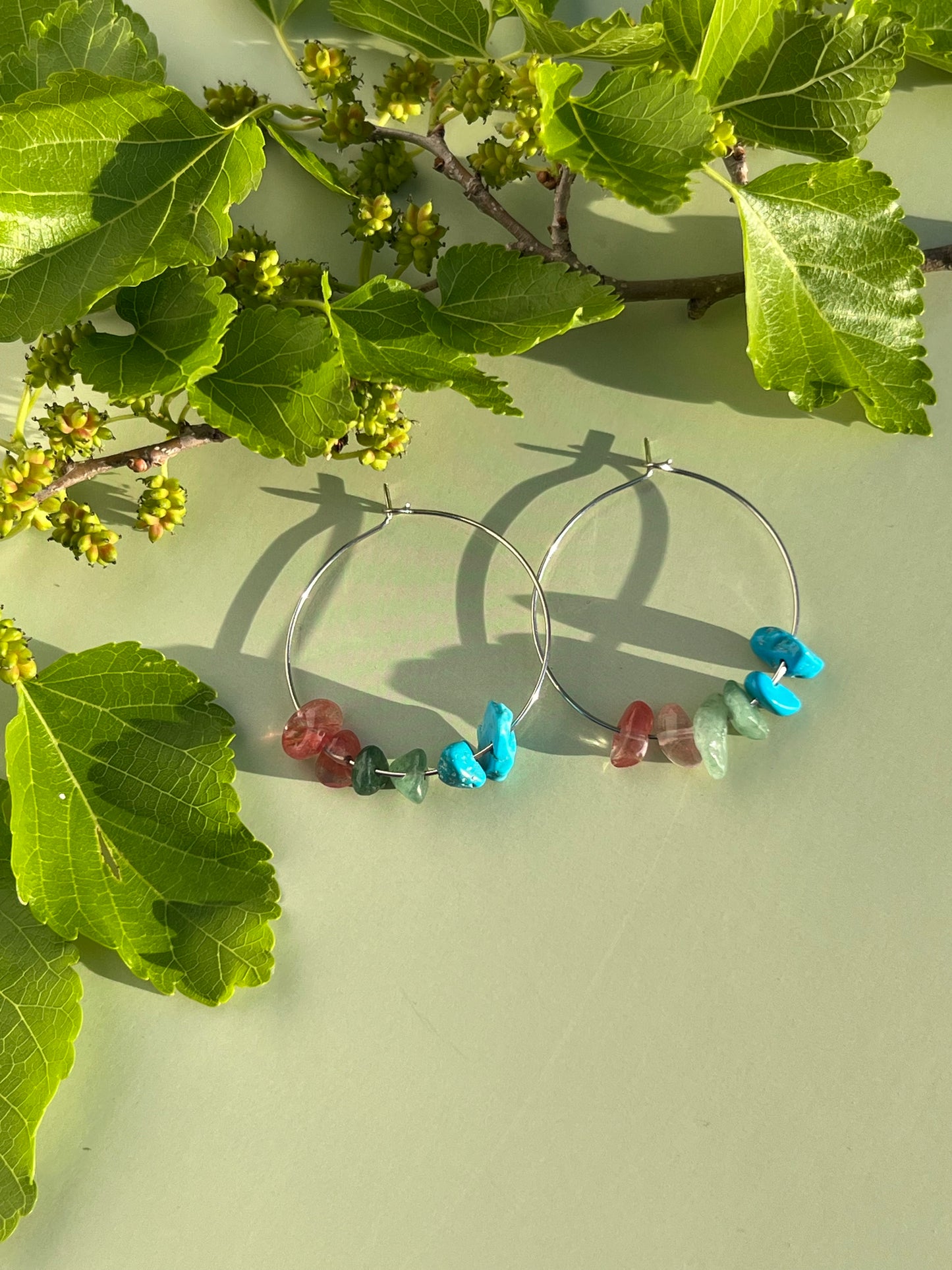 Polysexual Pride Flag Hoop Earrings