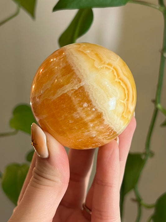 Orange Calcite Sphere M