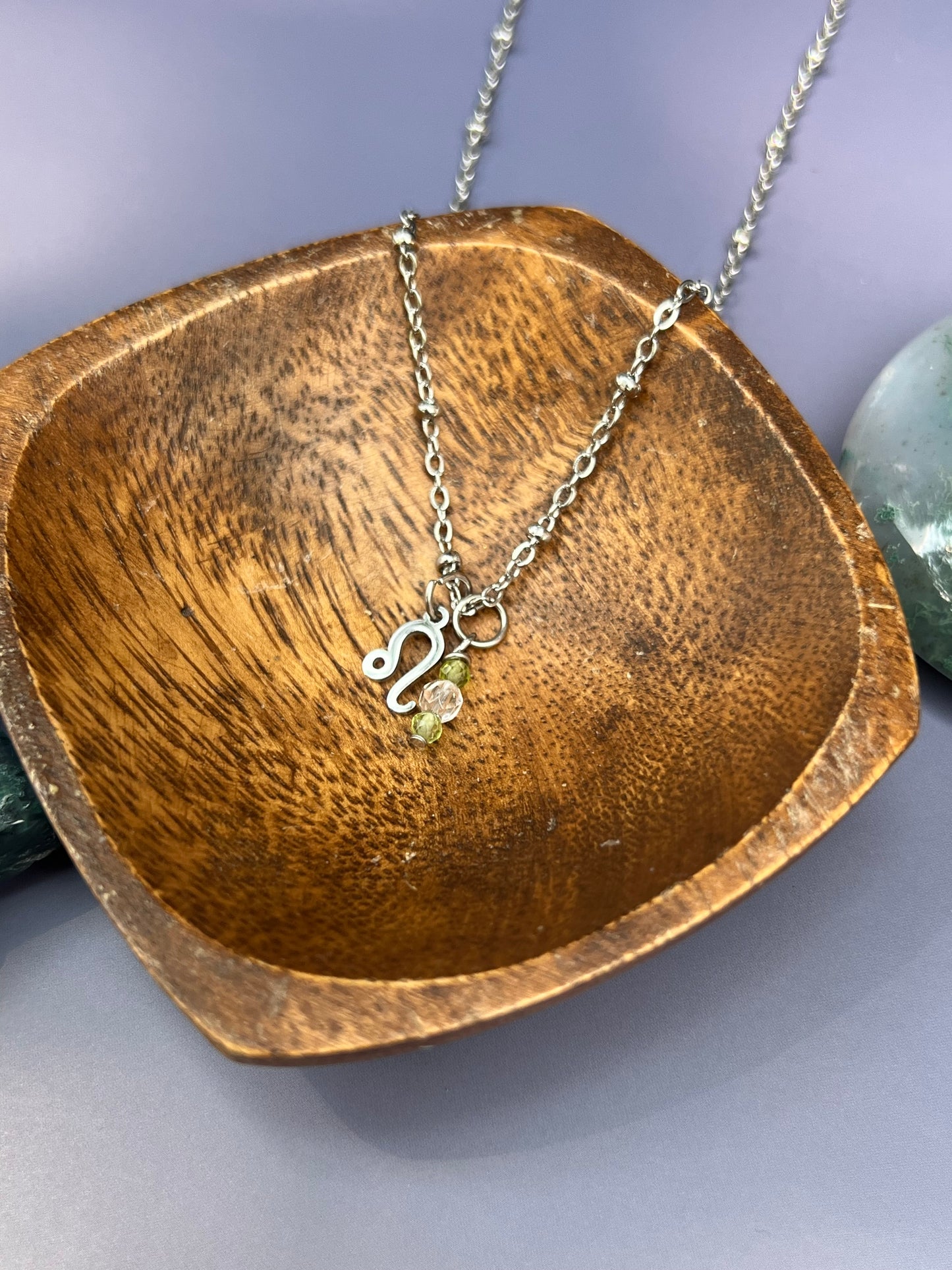 Leo - Zodiac Sign Gemstone Silver Necklace