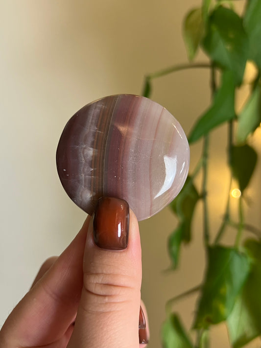Pink Banded Onyx Small Flat Stone