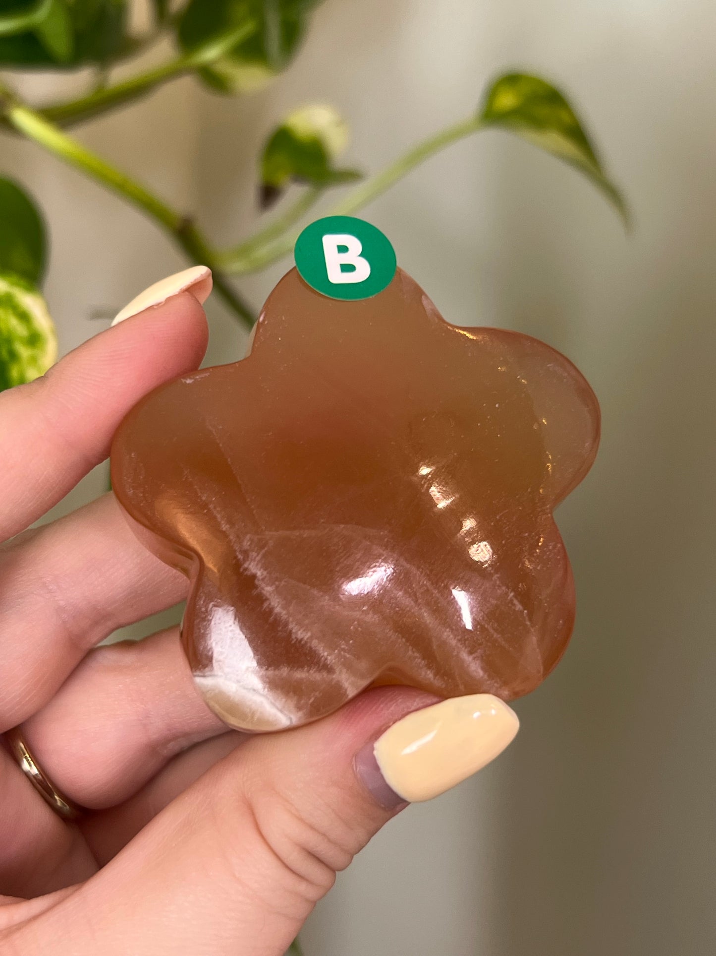 Honey Calcite Groovy Flower - B