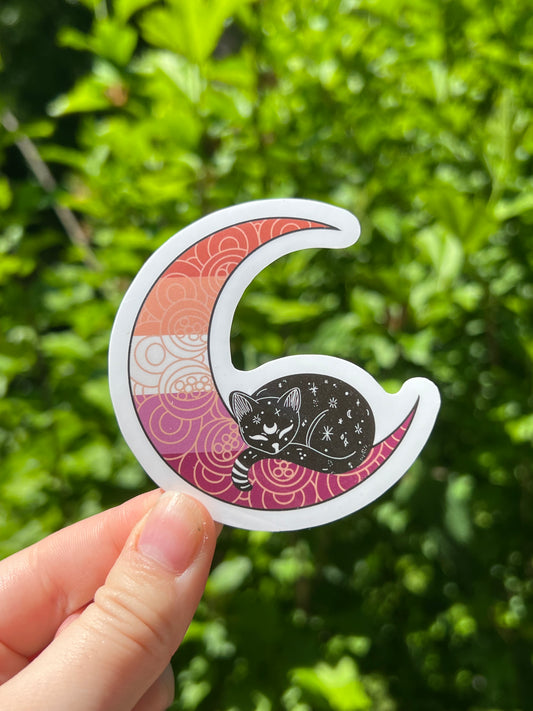 Lesbian Moon Cat Sticker