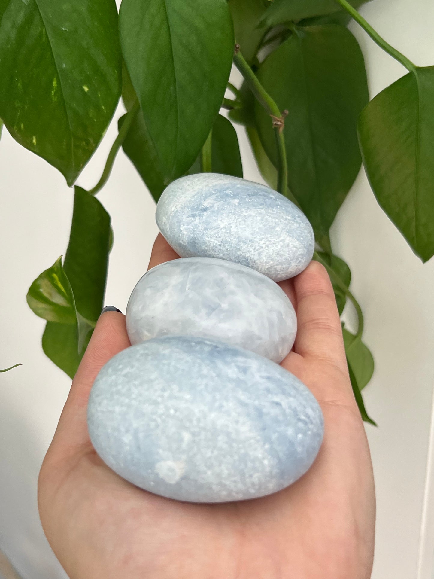 Blue Calcite Palm Stone