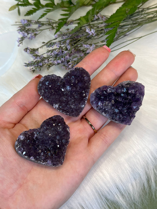 Amethyst Cluster Heart