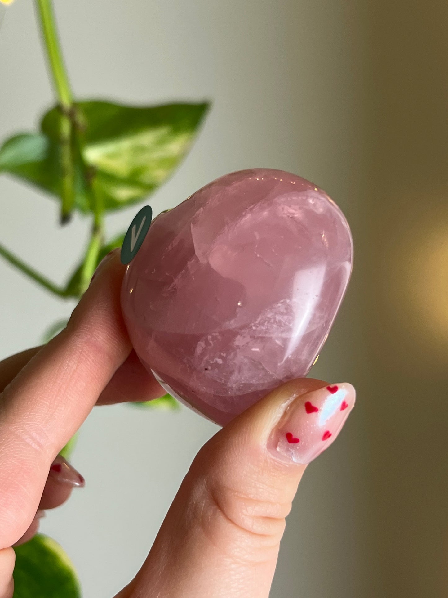 Rose Quartz Heart - V
