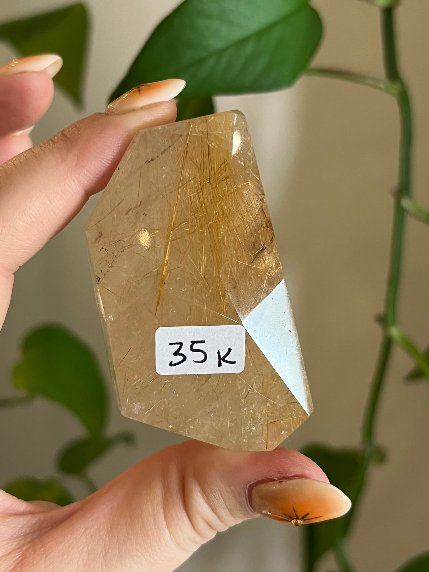 Golden Rutile Quartz Gusher - K