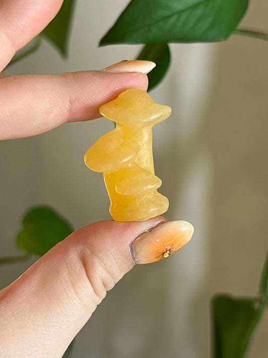 Orange Calcite Mushroom Cluster