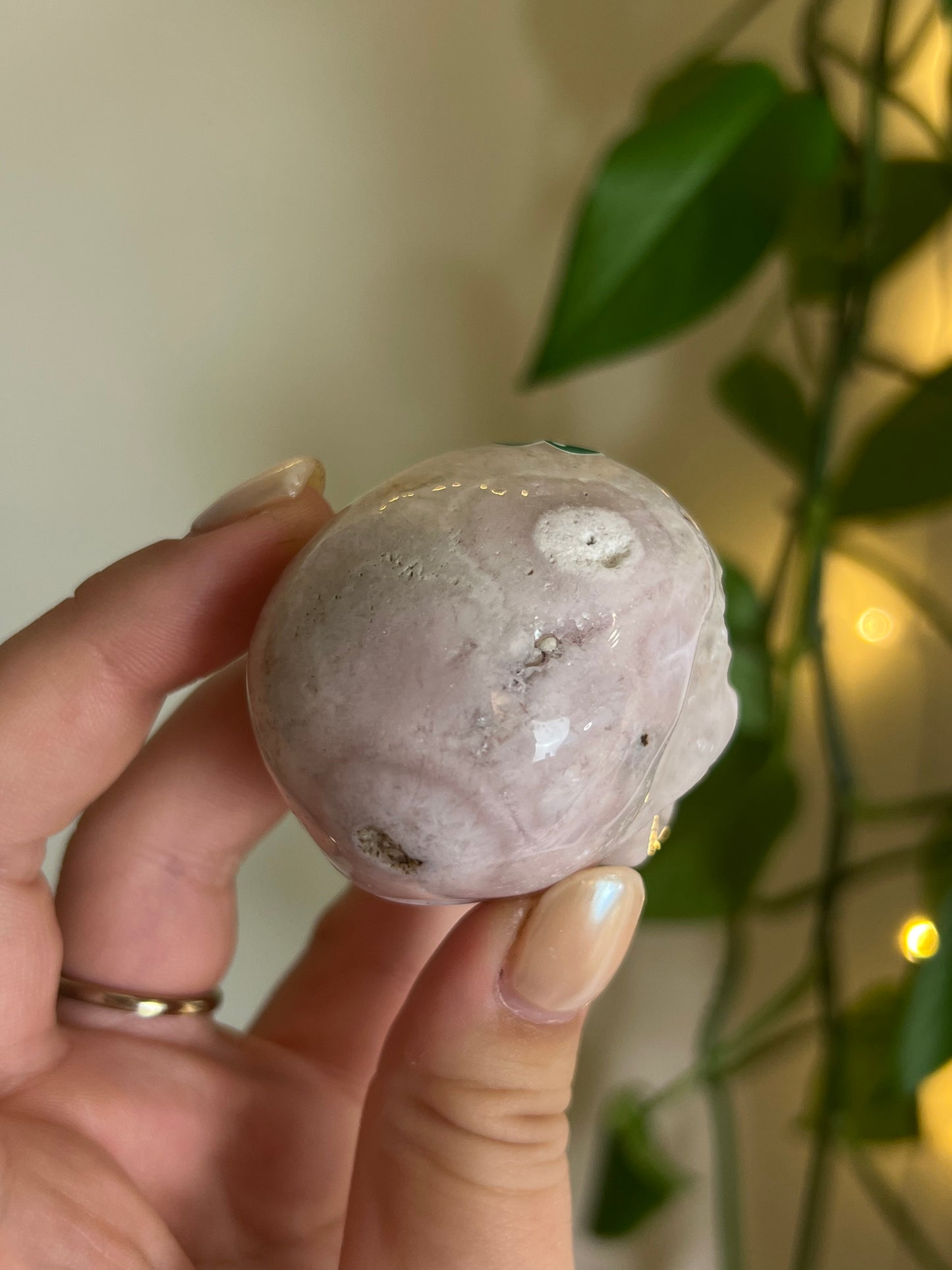 Pink Amethyst x Flower Agate Skull - Y