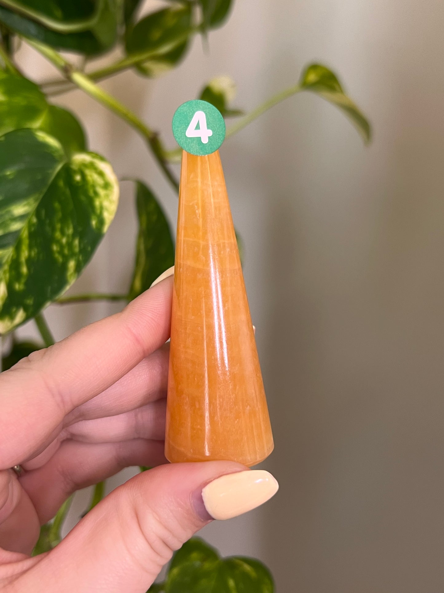 Orange Calcite Ring Holder - 4