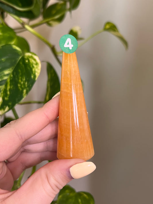 Orange Calcite Ring Holder - 4