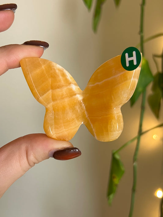 Orange Calcite 3D Butterfly - H