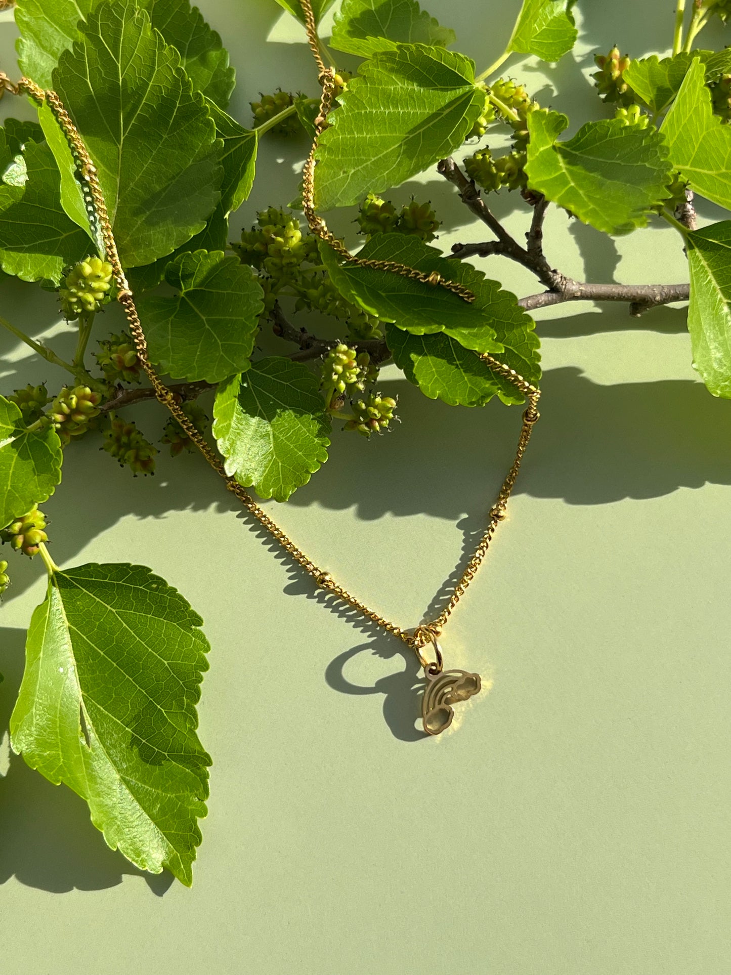 Dainty Gold Rainbow Necklace