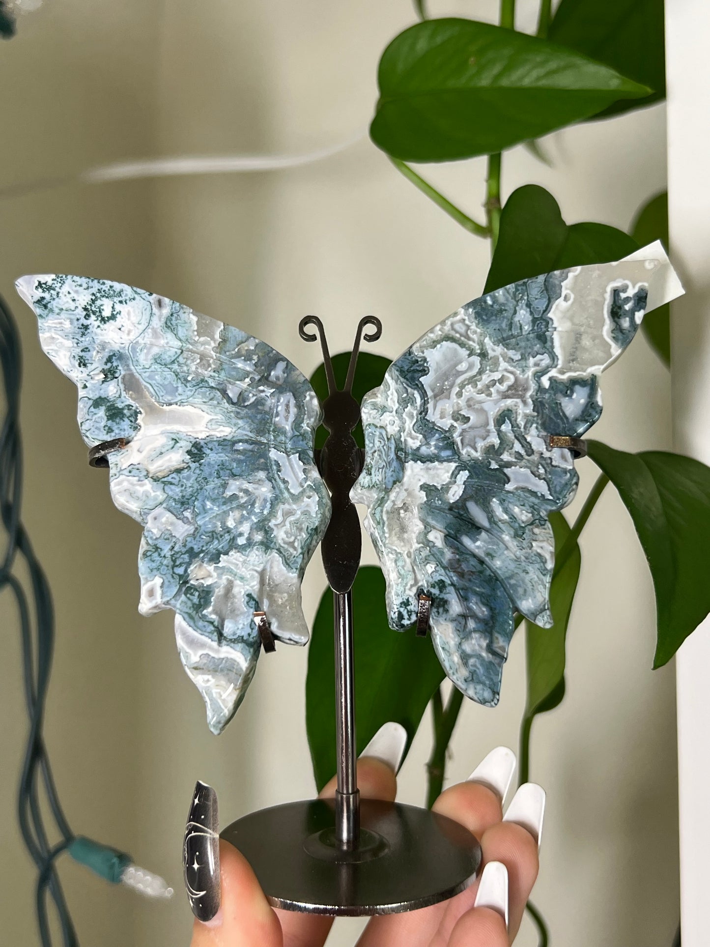 Moss Agate Butterfly Statement B