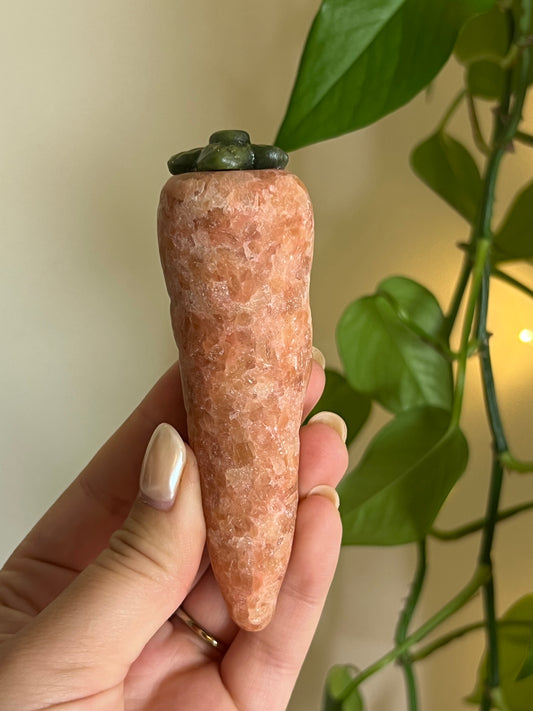 Orange Calcite + Jade Carrot