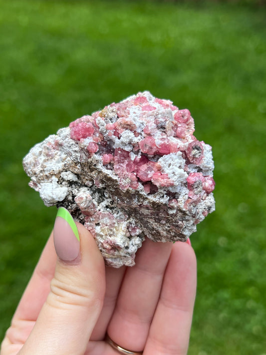 Pink Garnet on Matrix