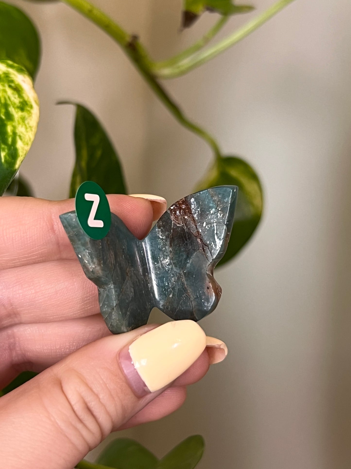 Green Apatite Small 3D Butterfly - Z