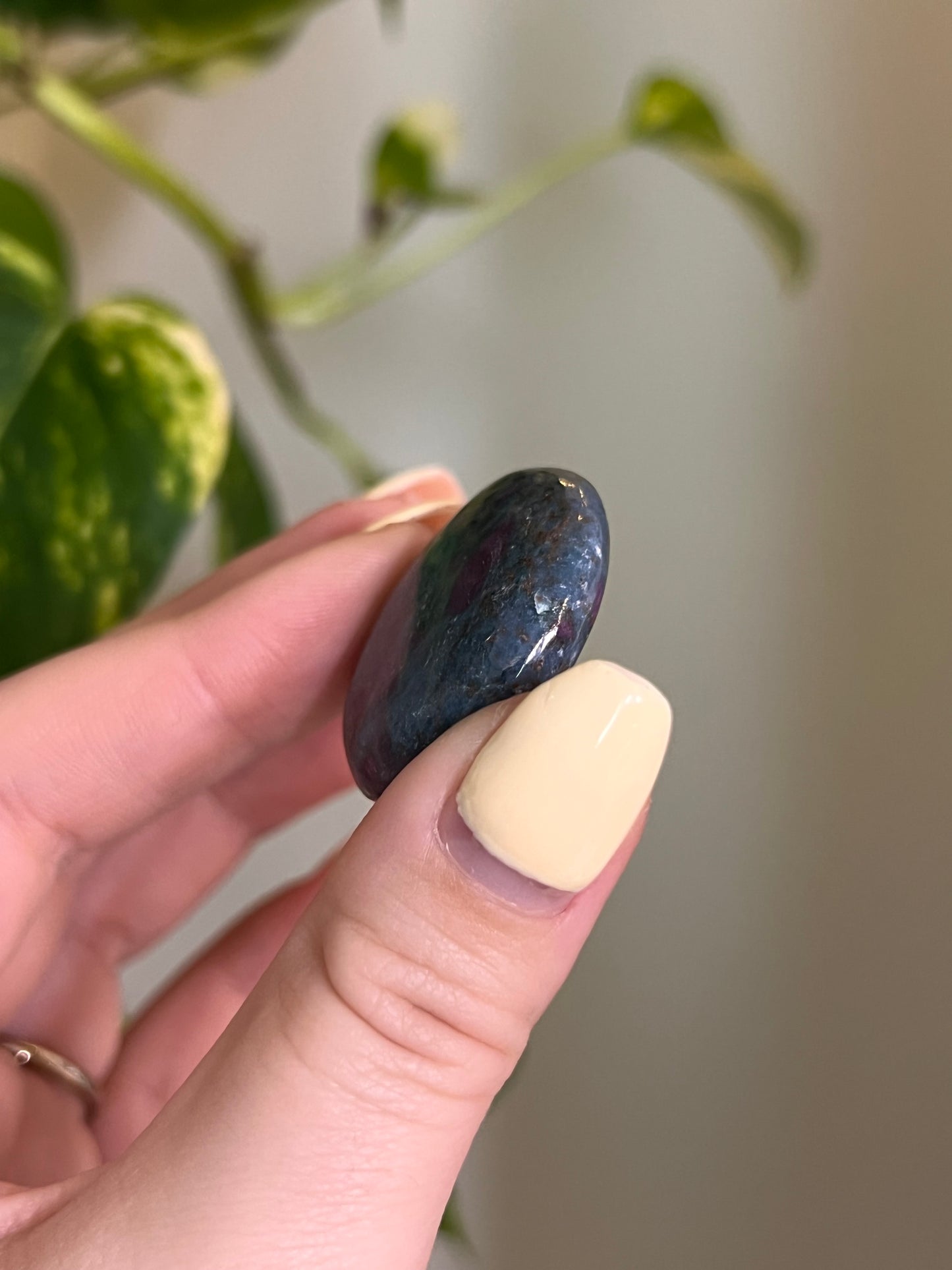 Ruby Kyanite UV Reactive Button