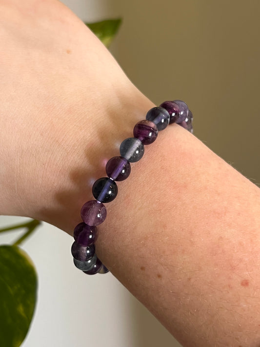 8mm Rainbow Fluorite Bracelet
