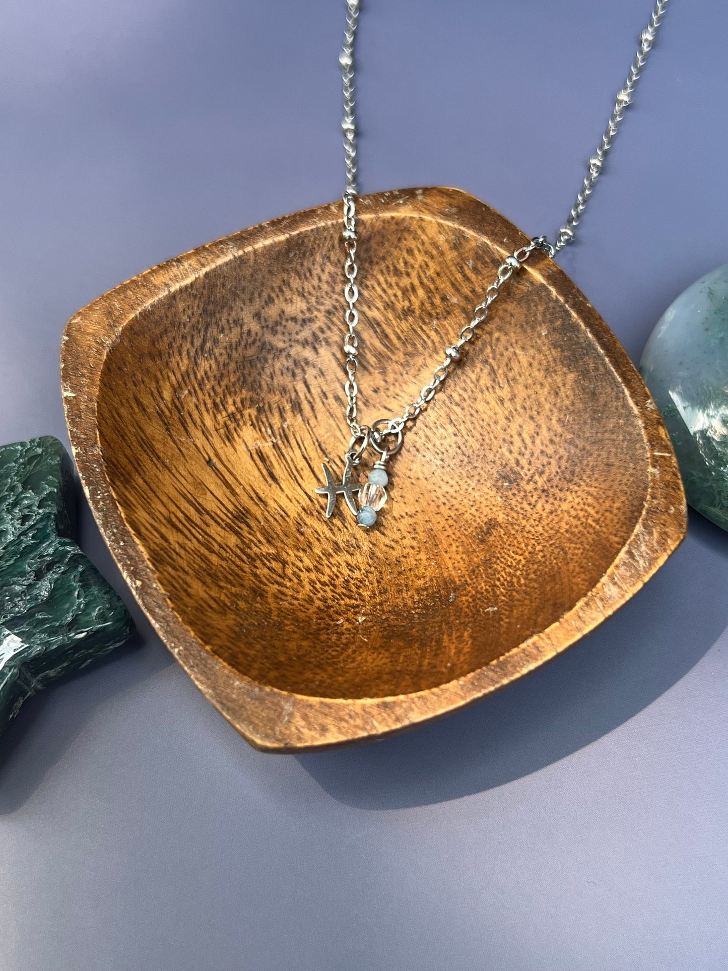 Pisces - Zodiac Sign Gemstone Silver Necklace