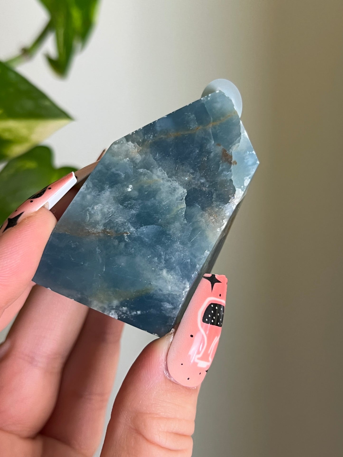 Blue Lemurian Aquatine Calcite Gusher - N 🍬