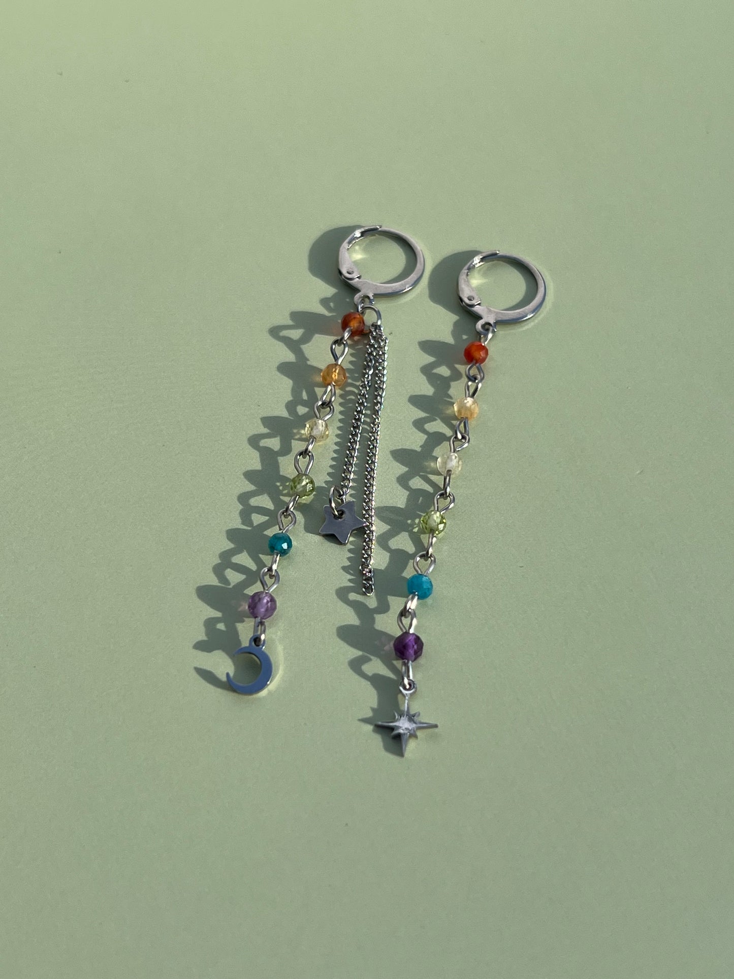 Rainbow Celestial Starburst Earrings