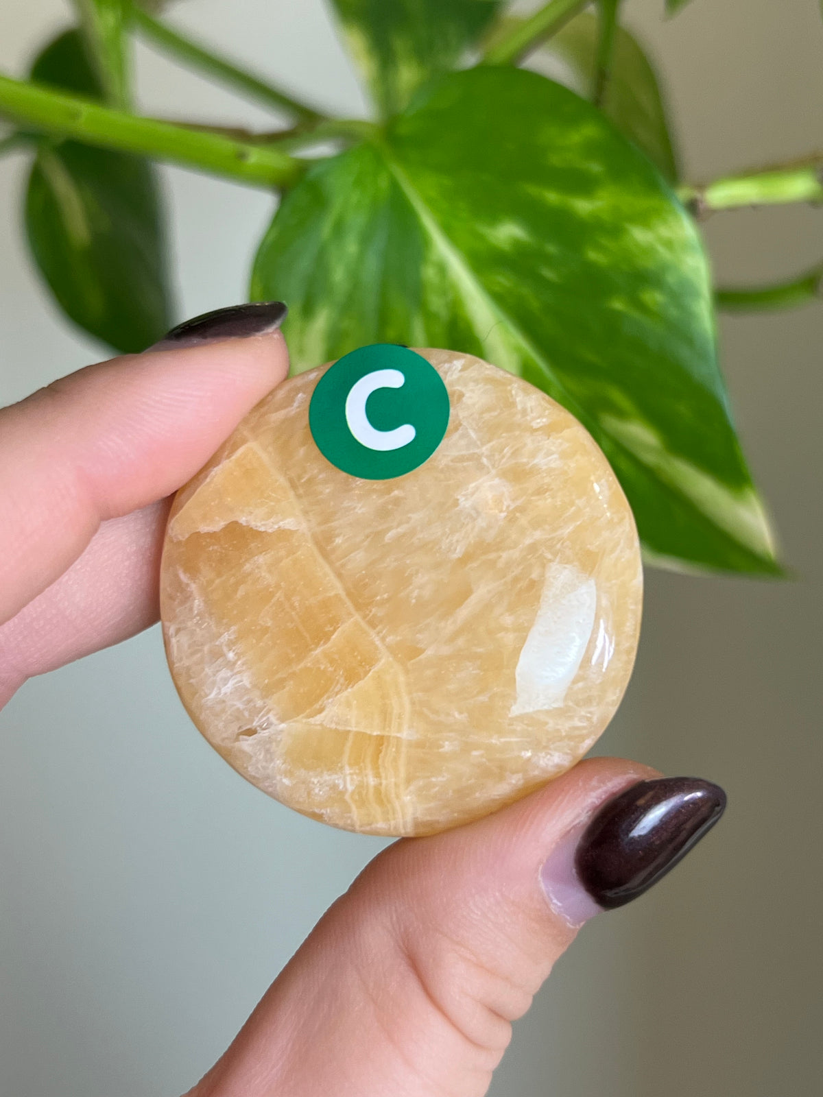 Orange Calcite Flat Stone - C
