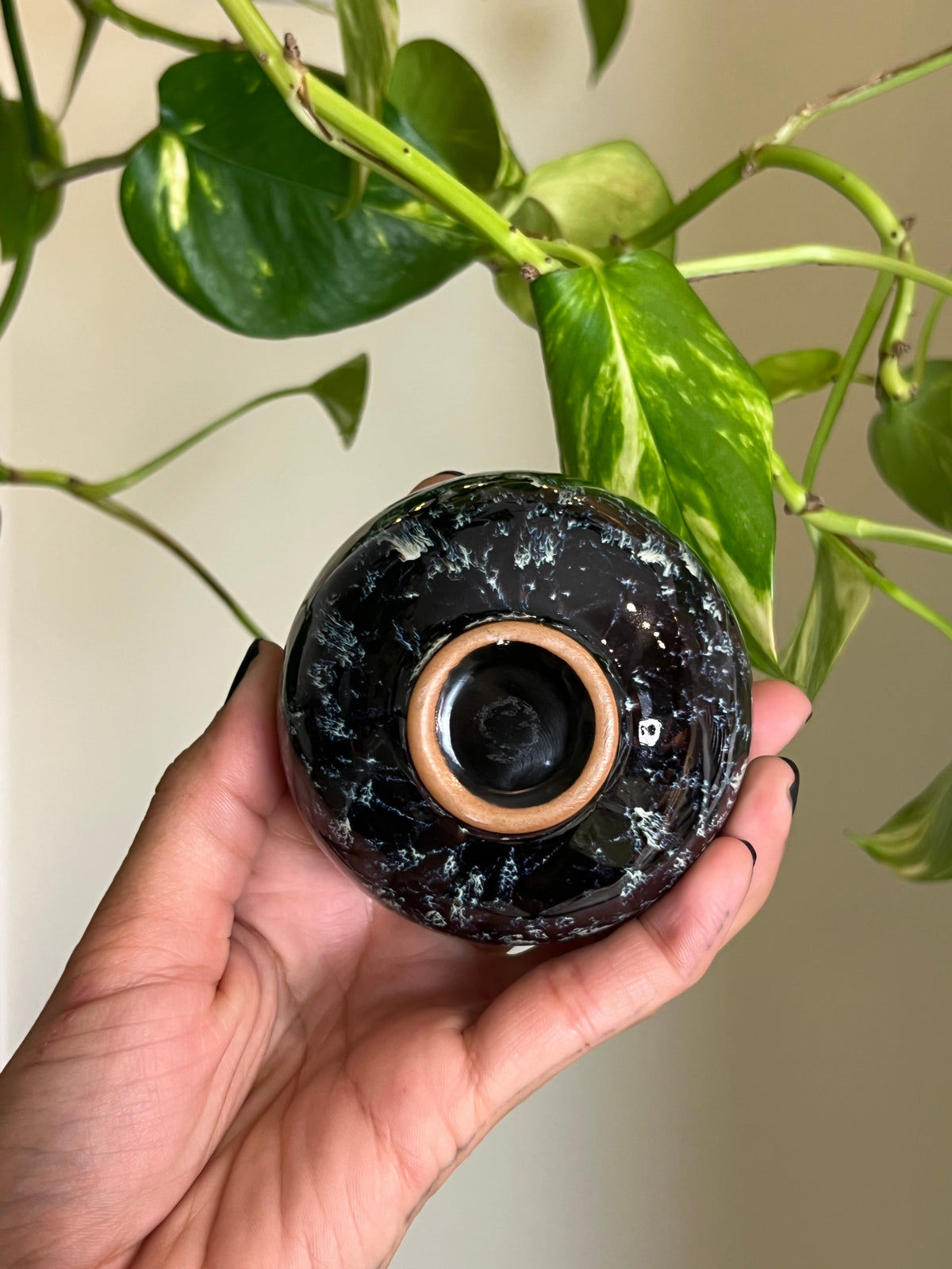 Vintage Ceramic Blue + Brown Dish