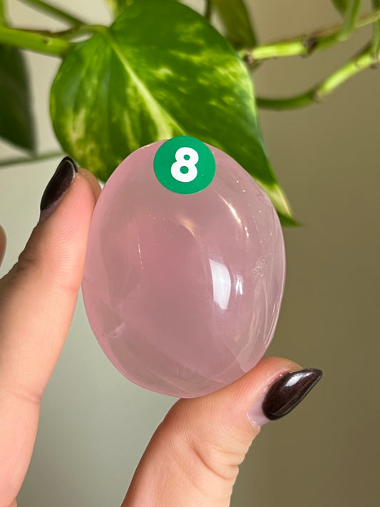 Rose Quartz Palm Stone - 8
