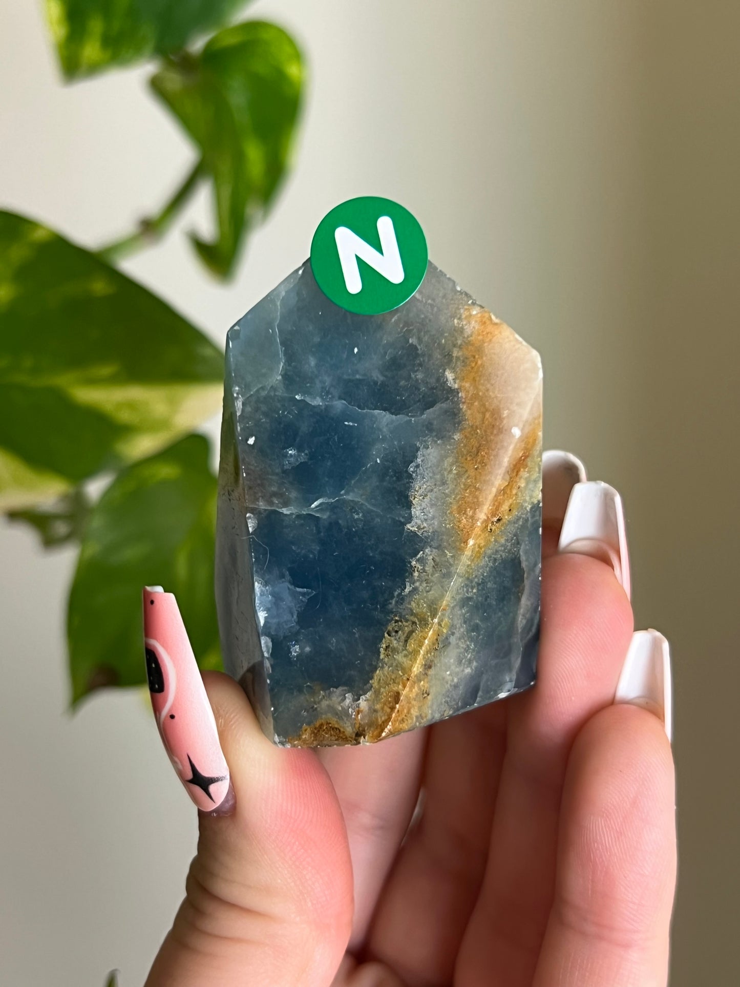 Blue Lemurian Aquatine Calcite Gusher - N 🍬