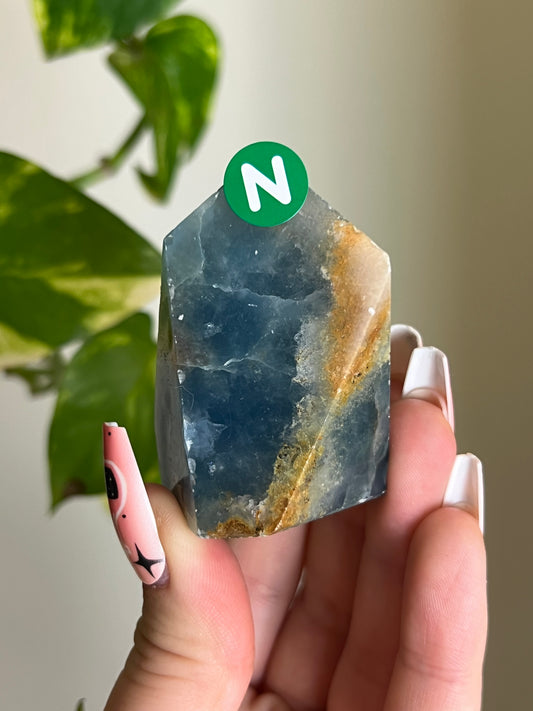 Blue Lemurian Aquatine Calcite Gusher - N 🍬
