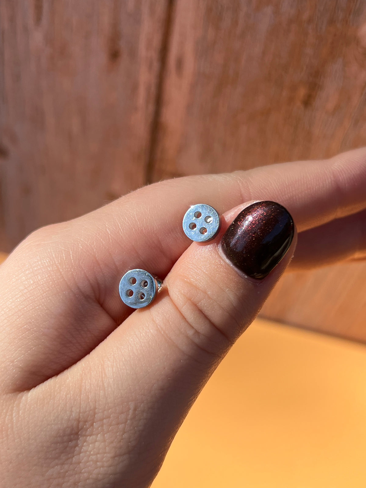 Button Coraline Silver Stainless Studs 🗝️