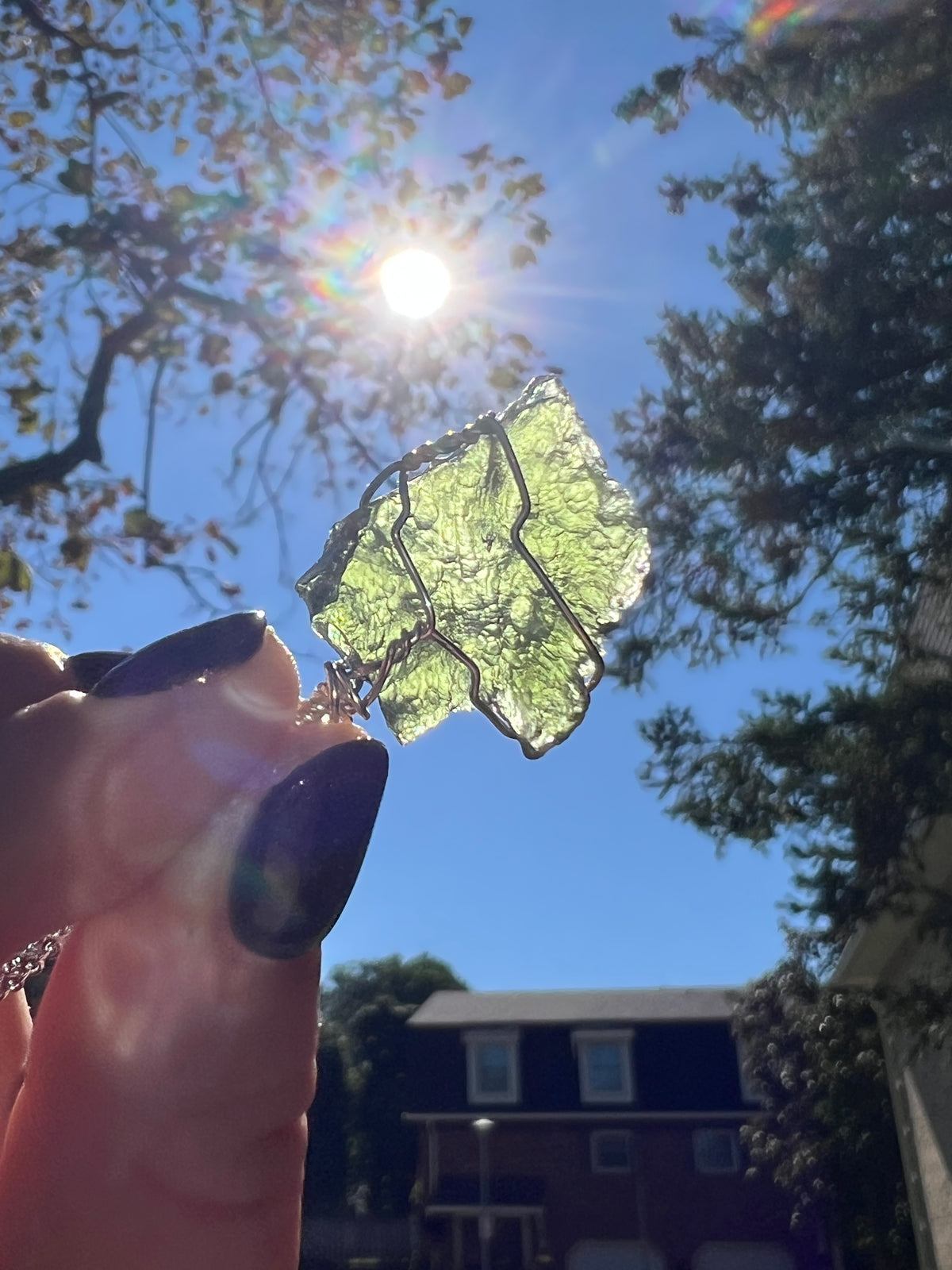 Moldavite *Rare* Wrapped Silver Necklace🌌
