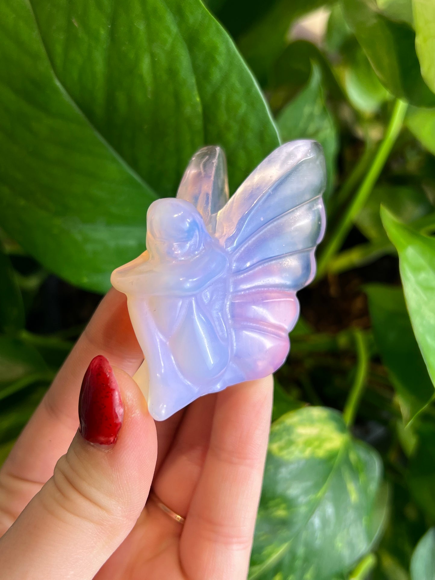 Pink Opalite Glass Fairy