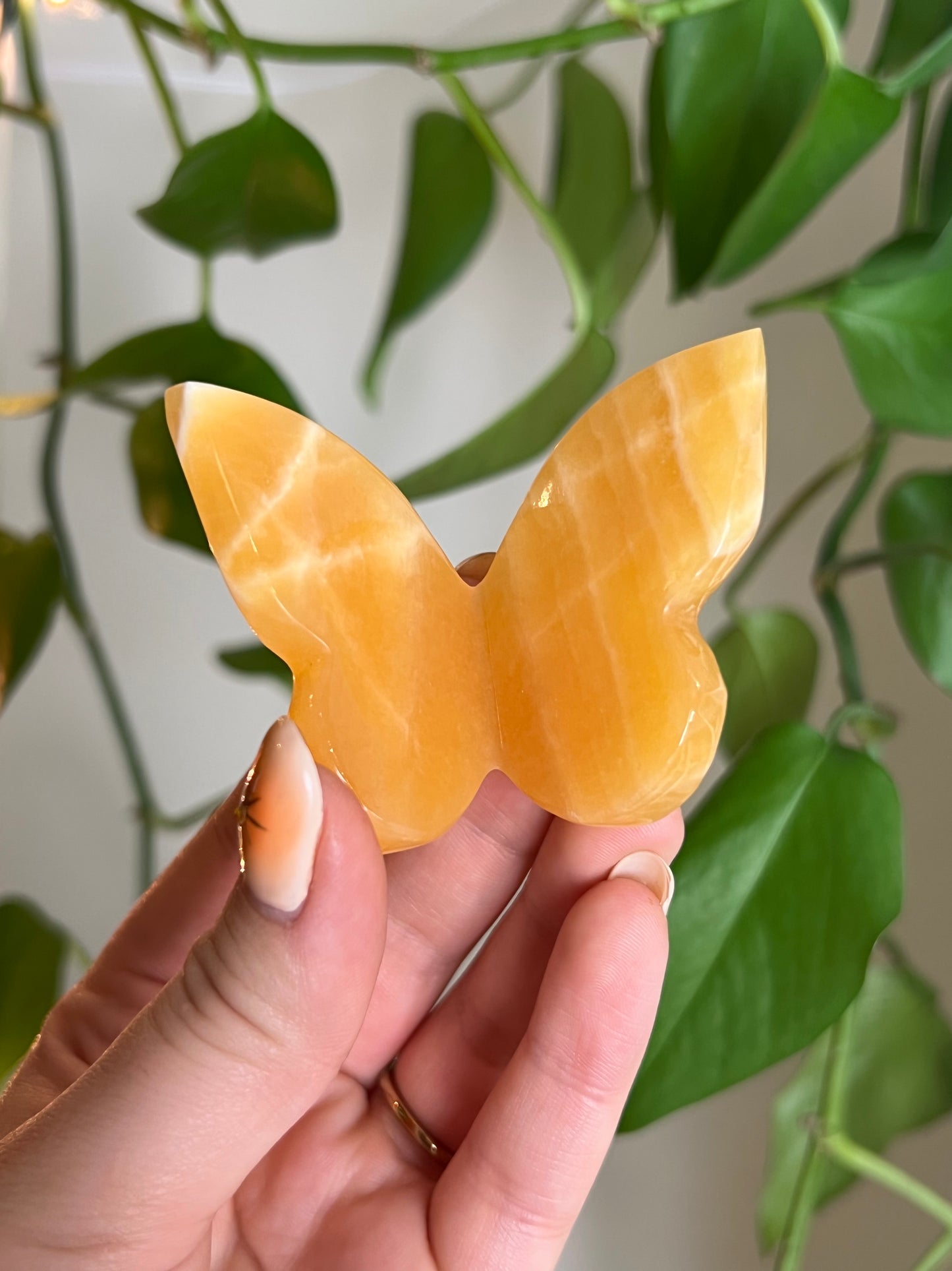Orange Calcite 3D Butterfly