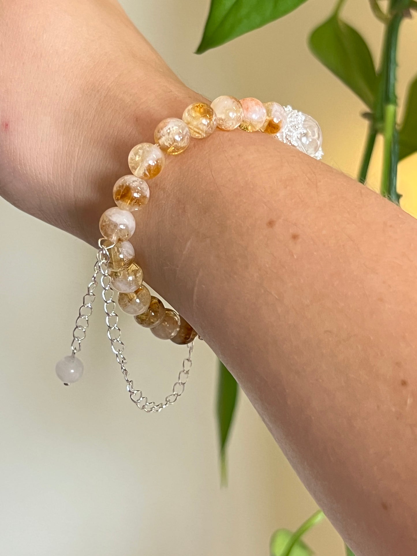 Citrine and Quartz Butterfly Bracelet