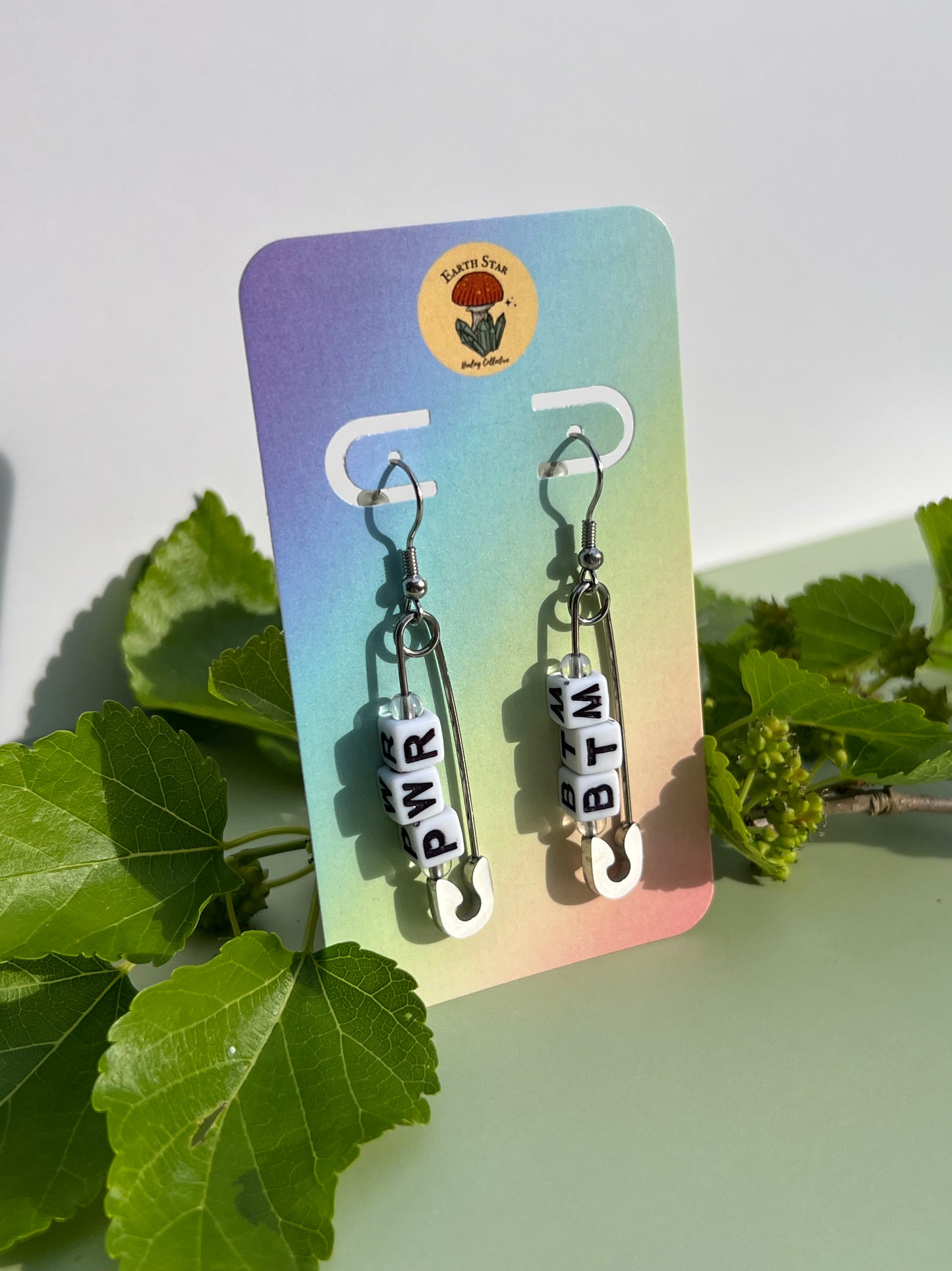 PWR BTM Clear Quartz Pin Earrings