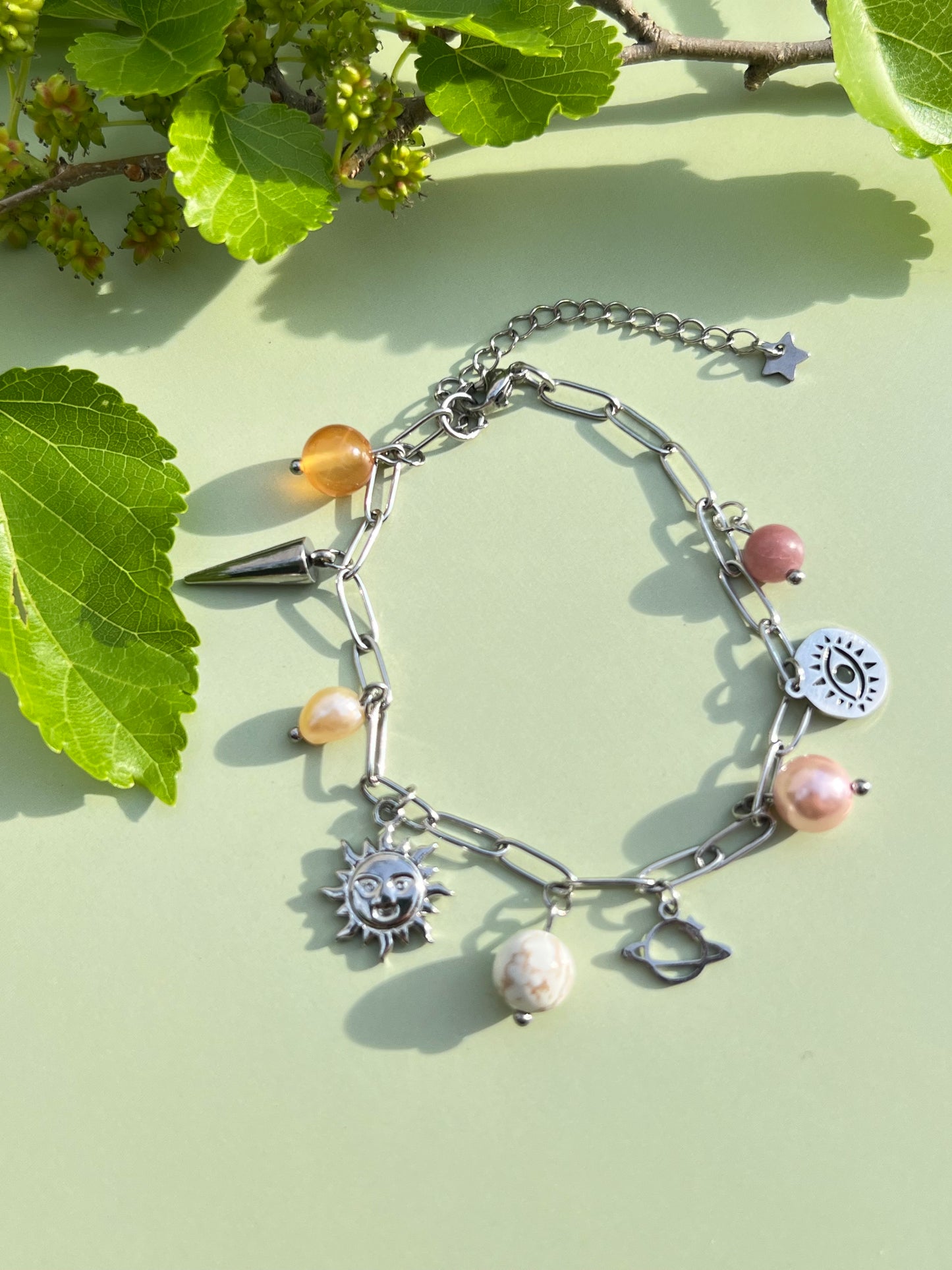 Celestial Lesbian Flag Inspired Charm Bracelet