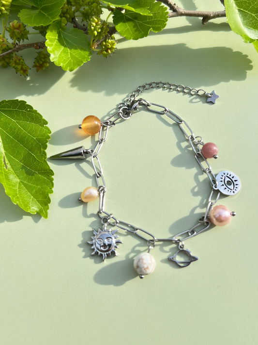 Celestial Lesbian Flag Inspired Charm Bracelet