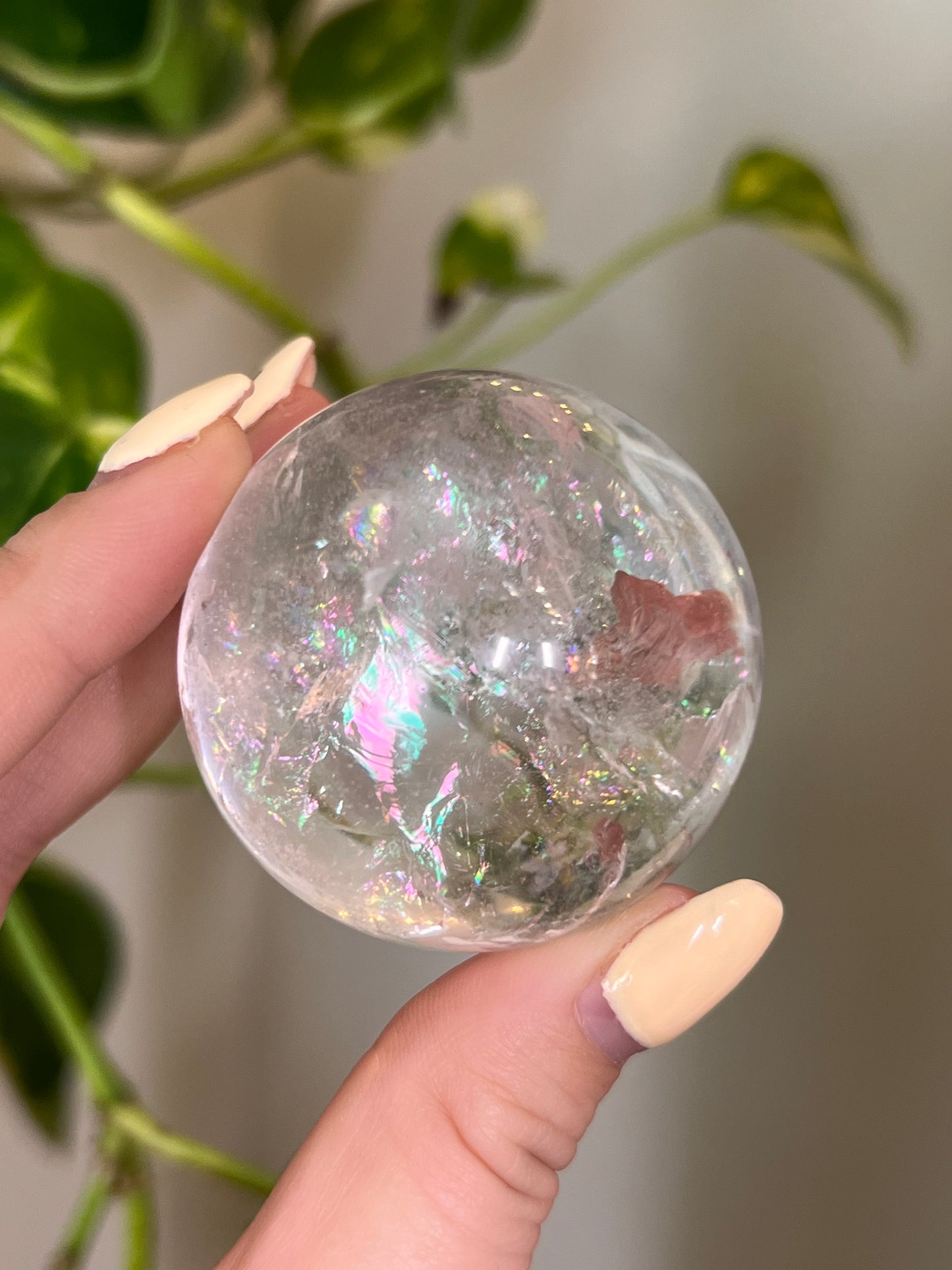 AAA Quality Rainbow Flash Clear Quartz Sphere