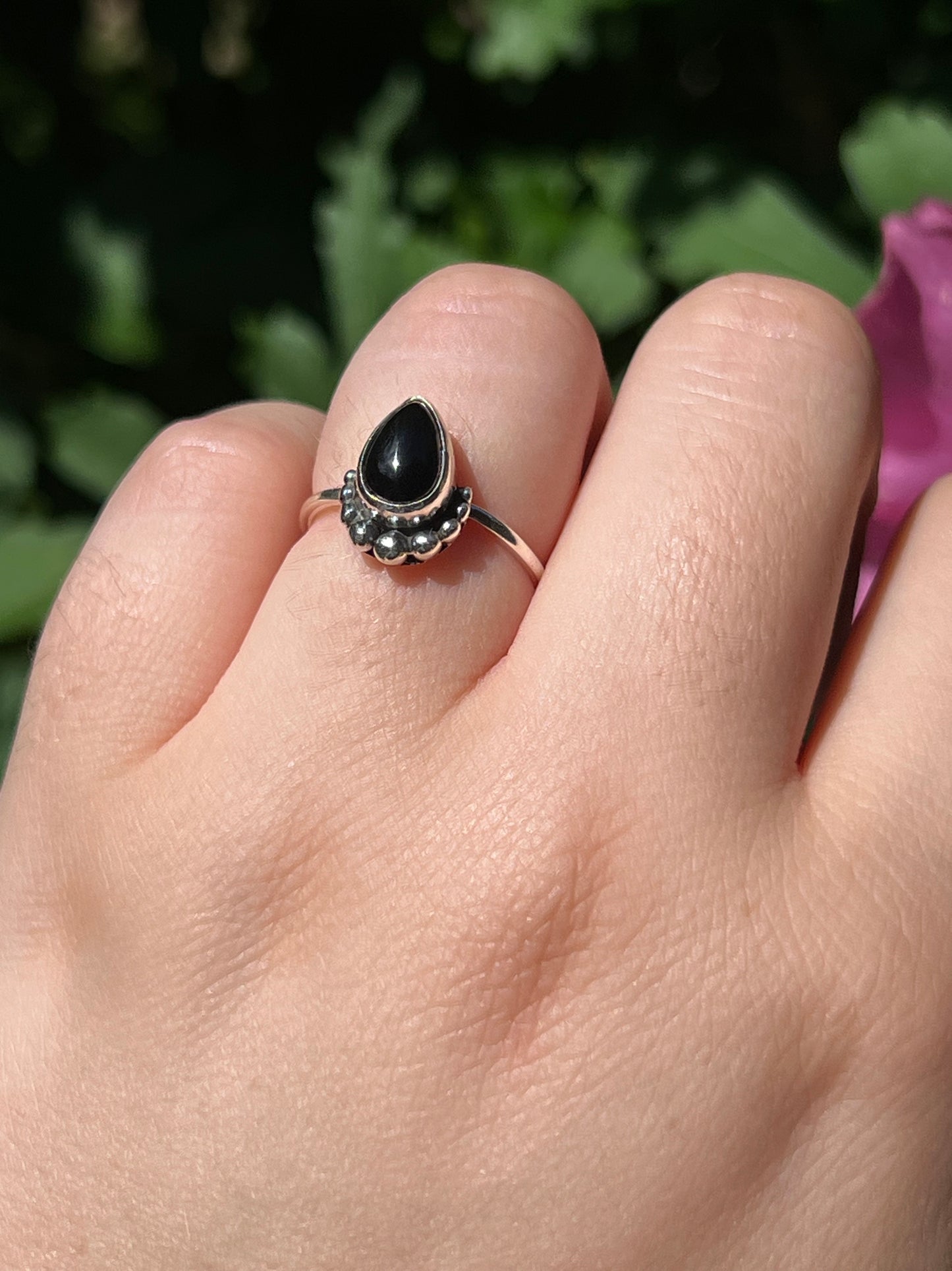 Black Onyx Sterling Silver Ring | Size 6