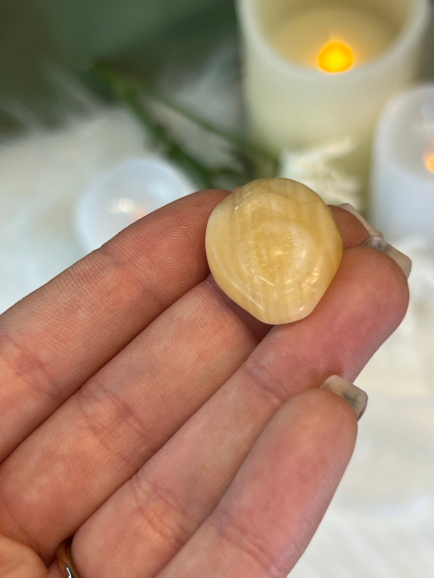 Yellow Calcite Vulva Carving