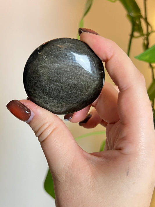 Gold Sheen Obsidian Flat Stone