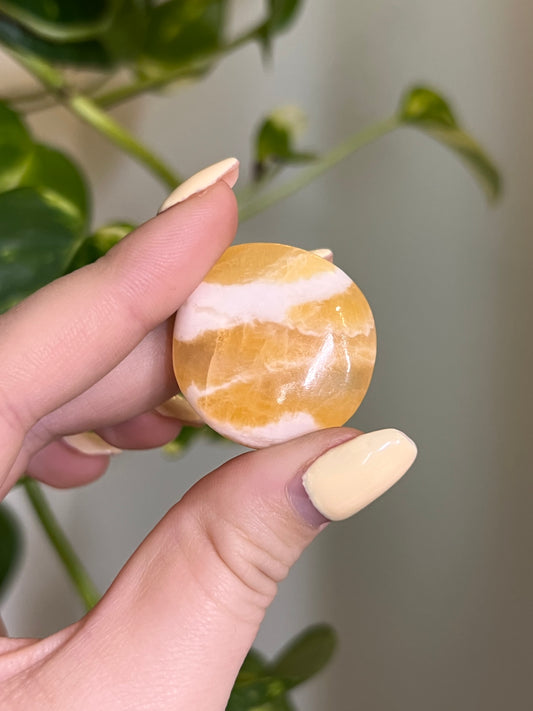 Orange Calcite Button