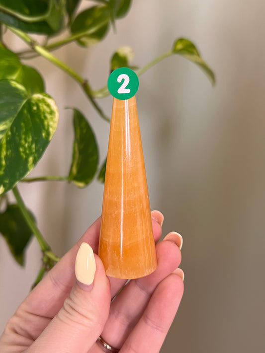 Orange Calcite Ring Holder - 2