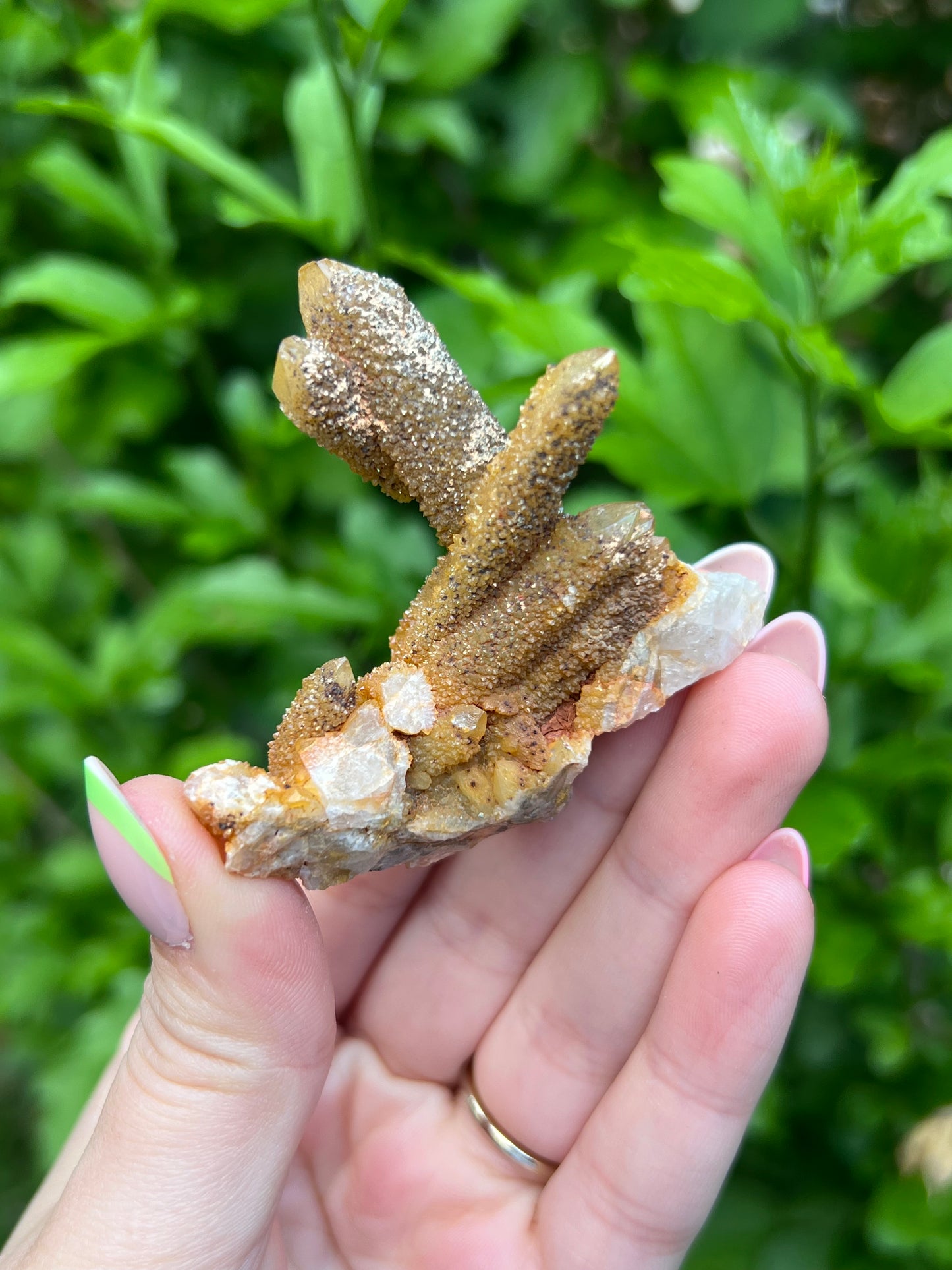 Funky Golden Spirit Quartz Cluster