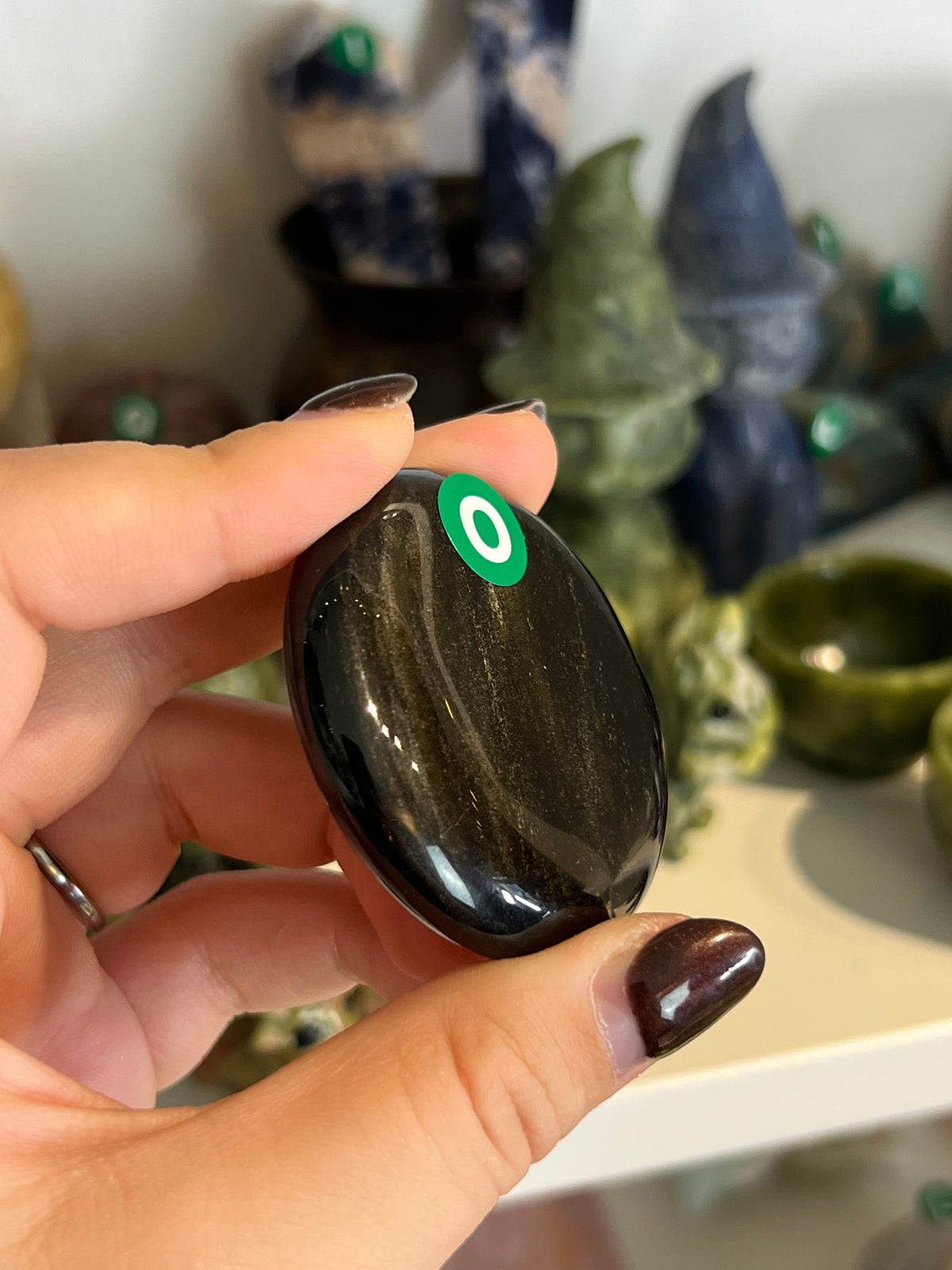 Gold Sheen Obsidian Flat Stone - O